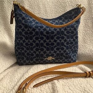 Coach Large Denim Laurel Shoulder Bag